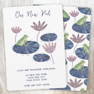 Frog Lily Pad Change of Adress Announcement Meddelande