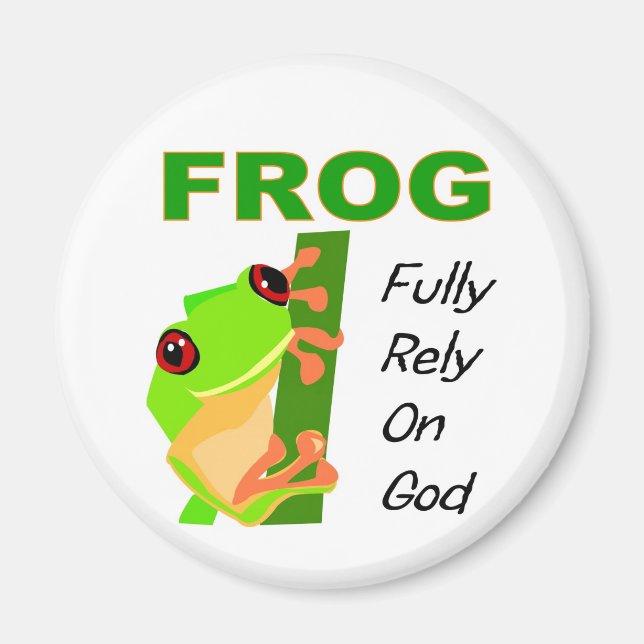 FROG, lita helt på Gud Magnet (Framsidan)