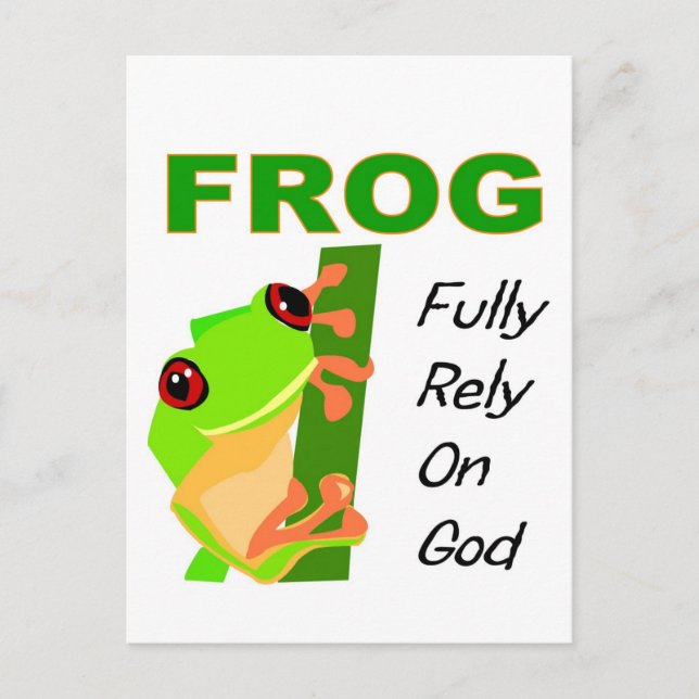 FROG, lita helt på Gud Vykort (Framsida)