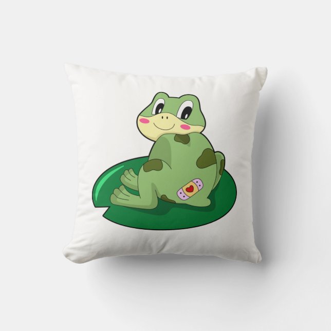 Frog Löv Heart Plaster Kudde (Framsida)