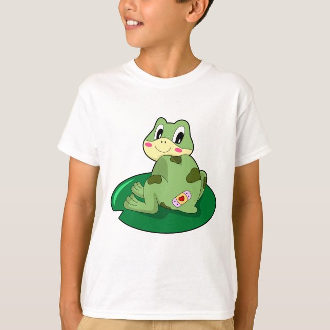Frog Löv Heart Plaster T Shirt (Framsida)