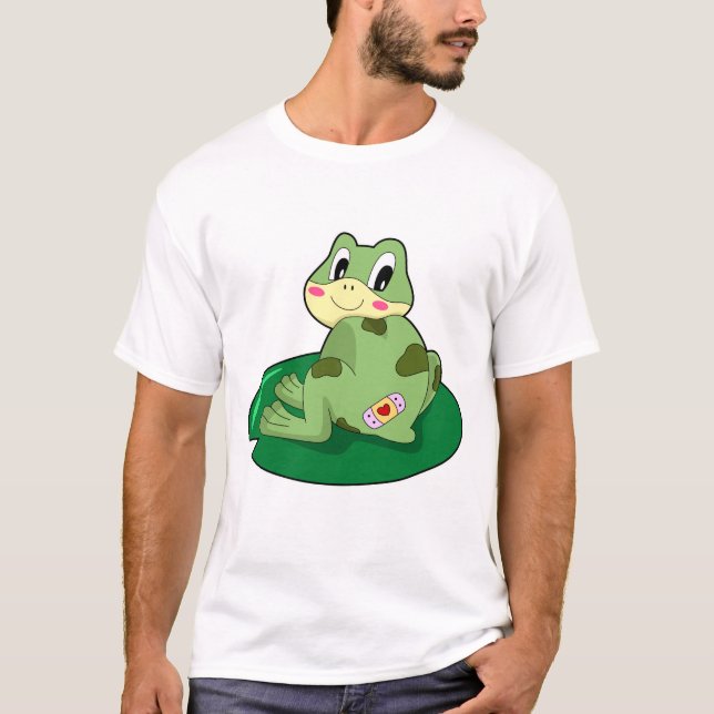 Frog Löv Heart Plaster T Shirt (Framsida)