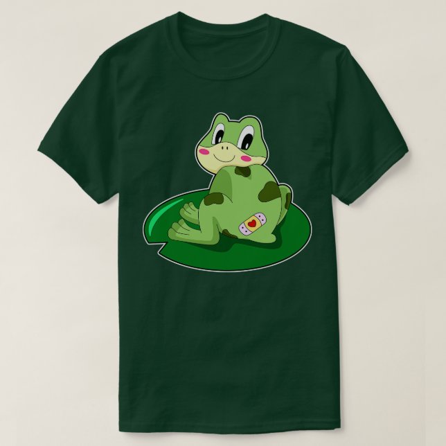 Frog Löv Heart Plaster T Shirt (Design framsida)