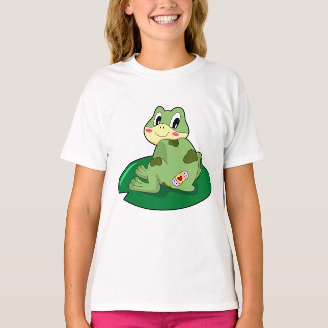 Frog Löv Heart Plaster T Shirt (Framsida)