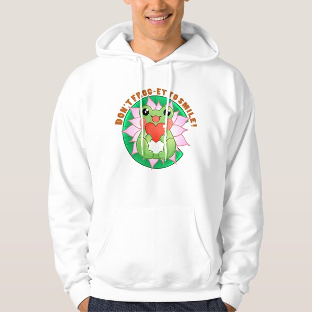 Frog Love – Cute Motivational Art Hoodie (Framsida)
