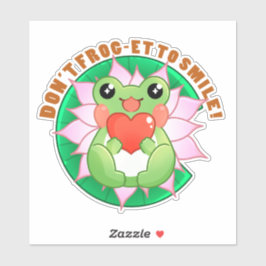 Frog Love – Cute Motivational Art Klistermärken