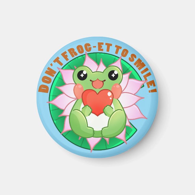 Frog Love – Cute Motivational Art Magnet (Framsidan)