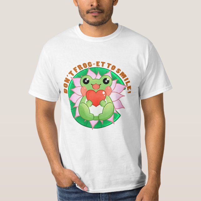 Frog Love – Cute Motivational Art T Shirt (Framsida)
