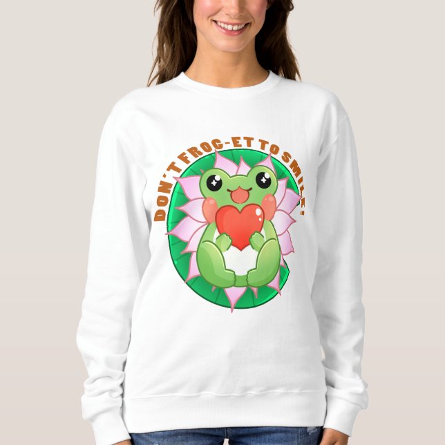 Frog Love – Cute Motivational Art T Shirt (Framsida)