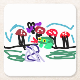 Frog love  underlägg papper kvadrat