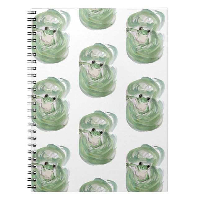 Frog Magic Humor Watercolor Froggy Anteckningsbok (Framsidan)