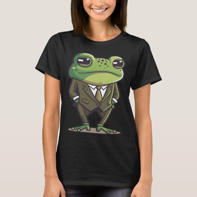 Frog man, mr frog, frog in suit, serious frog, fun t shirt (Framsida)