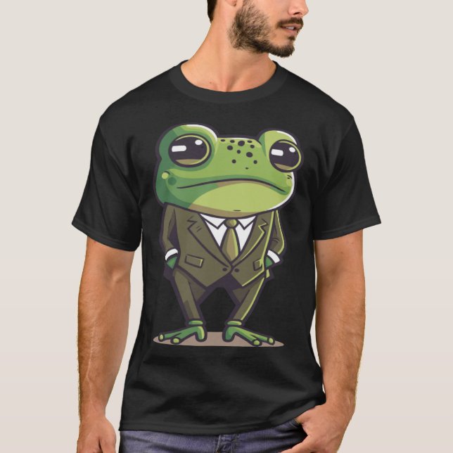 Frog man, mr frog, frog in suit, serious frog, fun t shirt (Framsida)
