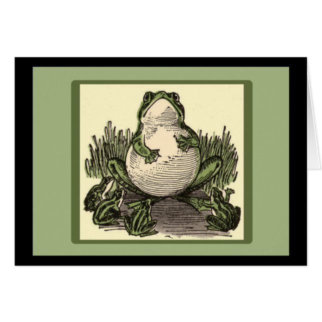 Frog med Baby Frogs Hälsningskort (Framsidan Horizontal)