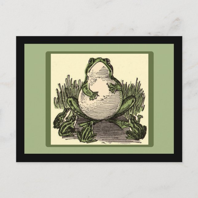 Frog med Baby Frogs Vykort (Framsida)