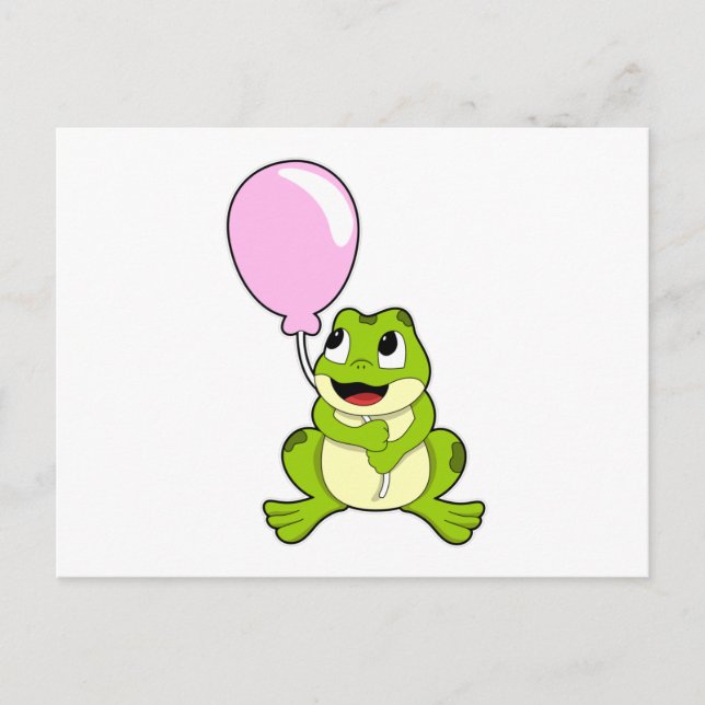 Frog med ballong vykort (Framsida)