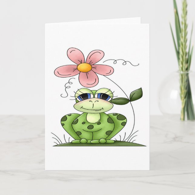 Frog med blomma kort (Framsida)