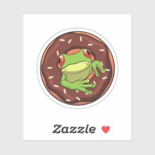 Frog med Donut Klistermärken