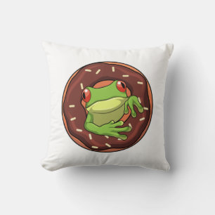 Frog med Donut Kudde