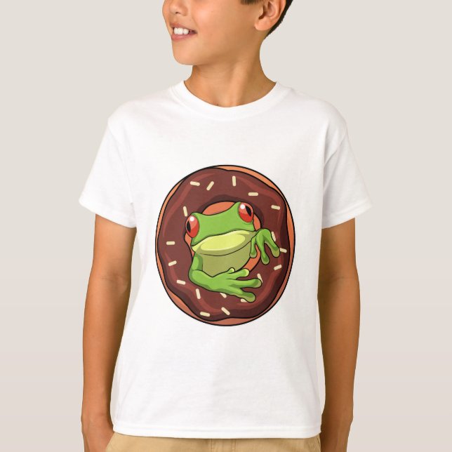 Frog med Donut T Shirt (Framsida)