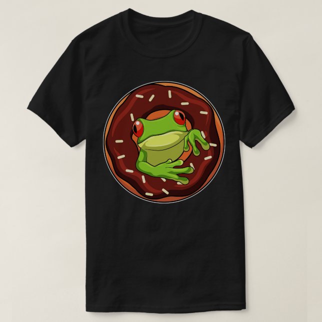 Frog med Donut T Shirt (Design framsida)