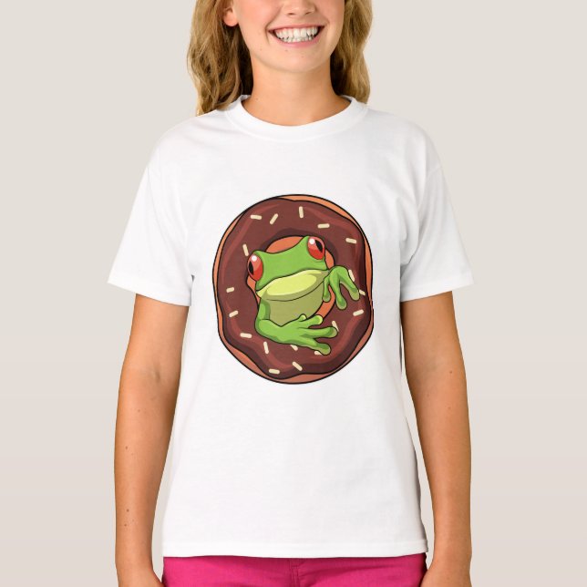 Frog med Donut T Shirt (Framsida)