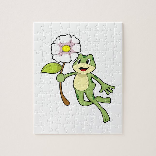 Frog med Flower.PNG Pussel (Vertikal)