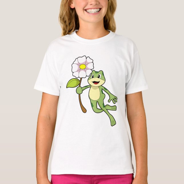 Frog med Flower.PNG T Shirt (Framsida)