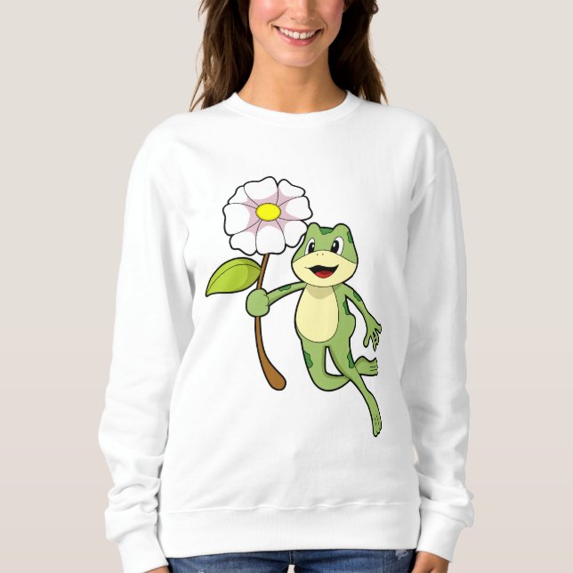 Frog med Flower.PNG T Shirt (Framsida)