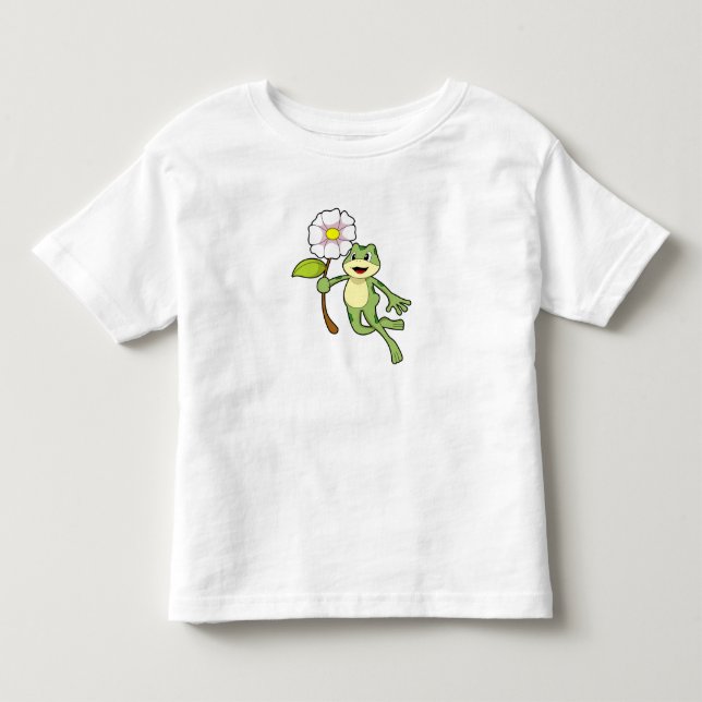Frog med Flower.PNG T Shirt (Framsida)