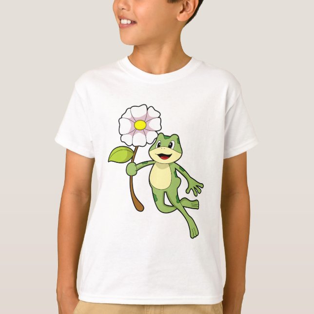 Frog med Flower.PNG T Shirt (Framsida)