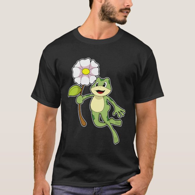 Frog med Flower.PNG T Shirt (Framsida)