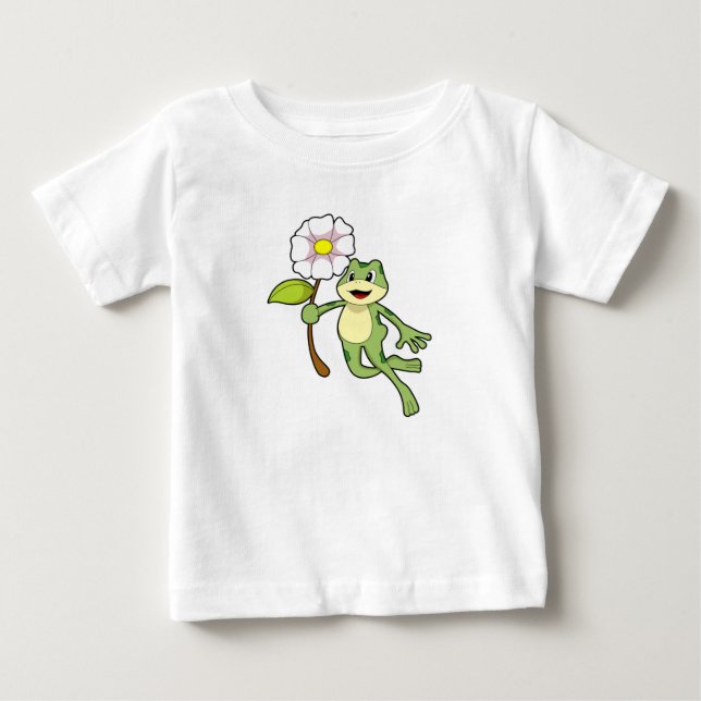 Frog med Flower.PNG T Shirt (Framsida)