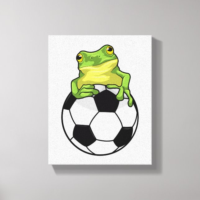 Frog med fotboll canvastryck (Framsida)