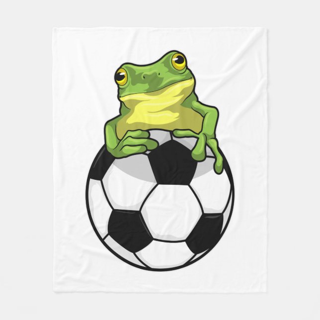 Frog med fotboll fleecefilt (Framsidan)
