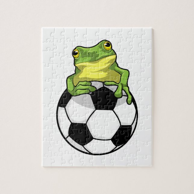 Frog med fotboll pussel (Vertikal)