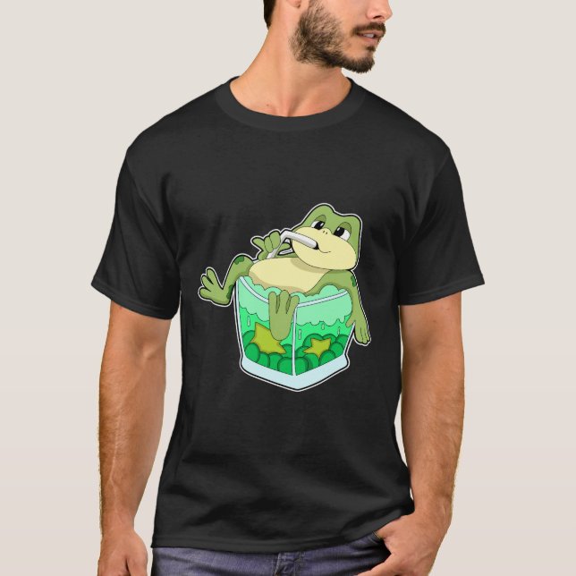 Frog med glas av saft t shirt (Framsida)