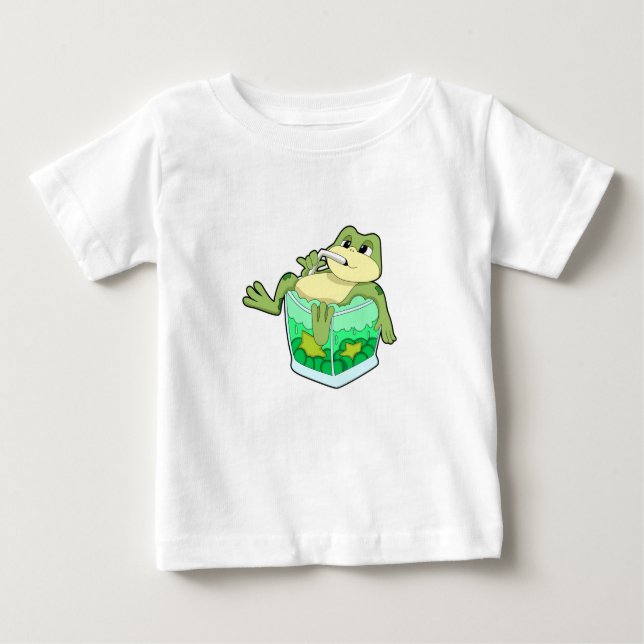 Frog med glas av saft t shirt (Framsida)