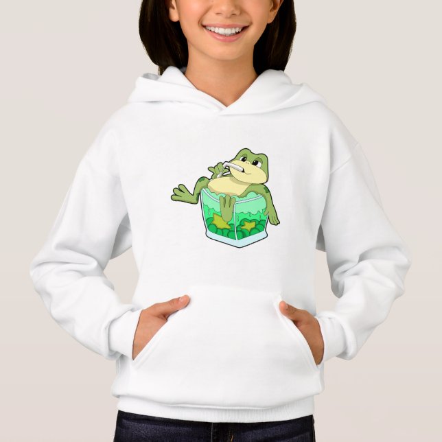 Frog med glas av saft t shirt (Framsida)