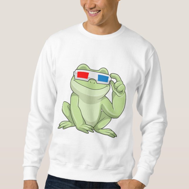 Frog med glasögon lång ärmad tröja (Framsida)