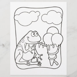 Frog med Glass Coloring Bok Page