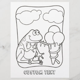 Frog med Glass Coloring Bok Page