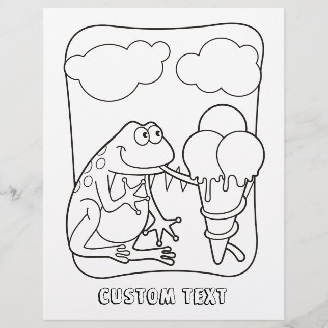 Frog med Glass Coloring Bok Page (Framsida)