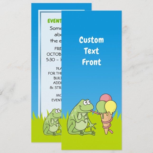 Frog med Glass Inbjudningar (Fram/baksida)