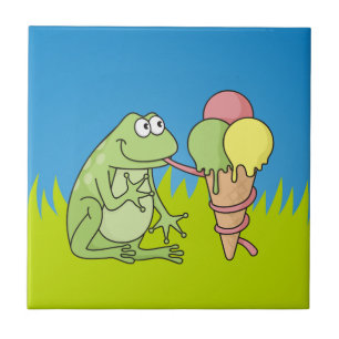 Frog med Glass Kakelplatta