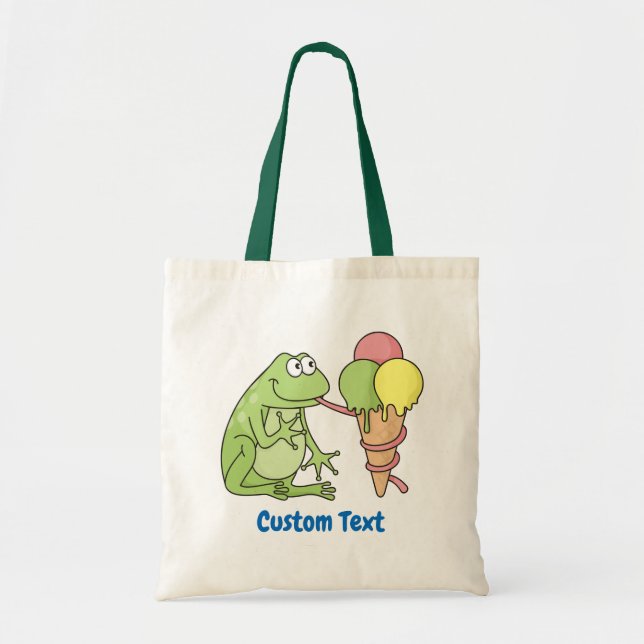 Frog med Glass Tote Bag Tygkasse (Framsidan)