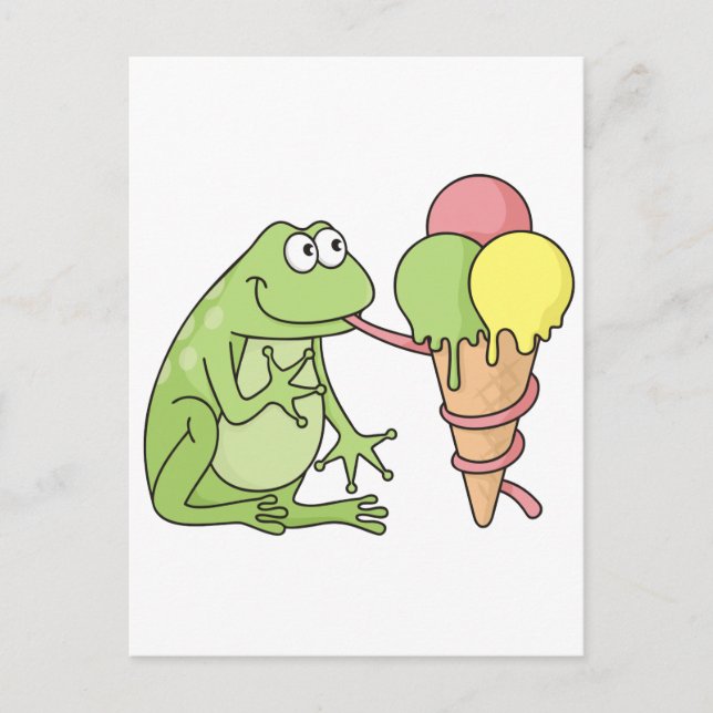 Frog med Glass Vykort (Framsida)