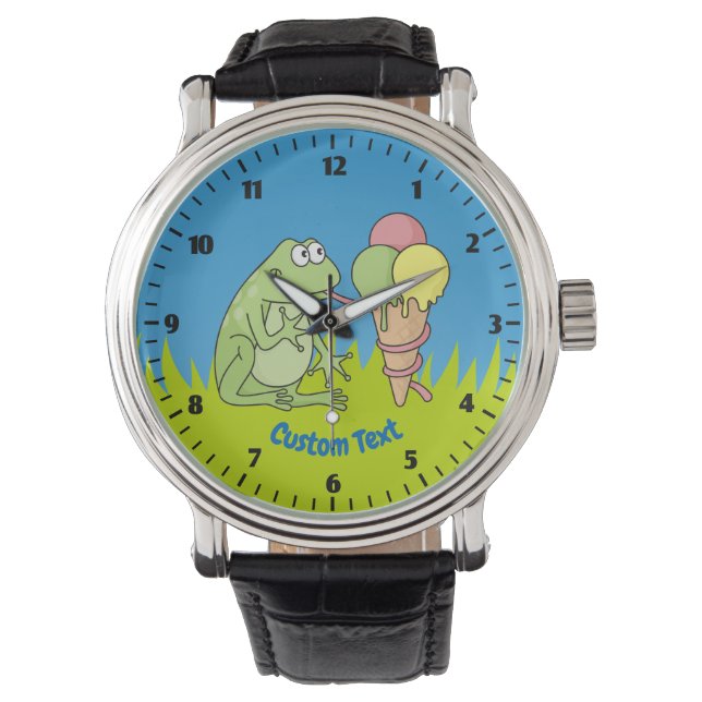 Frog med Glass Wrist Watch Armbandsur (Framsida)