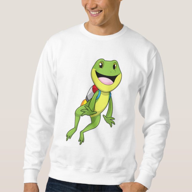 Frog med Jetpack Lång Ärmad Tröja (Framsida)