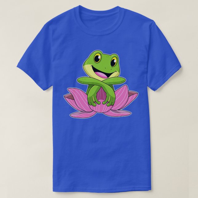 Frog med Lotus-blomma T Shirt (Design framsida)